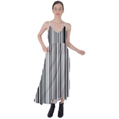 Barcode Pattern Tie Back Maxi Dress