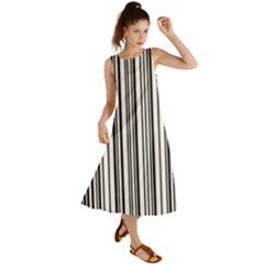 Barcode Pattern Summer Maxi Dress