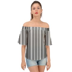 Barcode Pattern Off Shoulder Short Sleeve Top