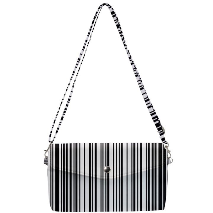 Barcode Pattern Removable Strap Clutch Bag