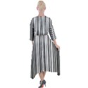 Barcode Pattern Quarter Sleeve Wrap Front Maxi Dress View2