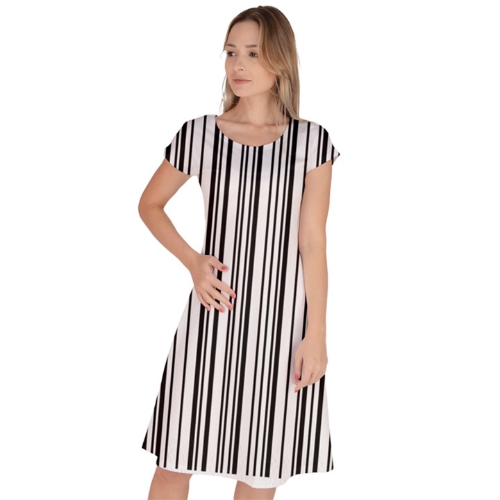 Barcode Pattern Classic Short Sleeve Dress