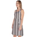 Barcode Pattern Knee Length Skater Dress With Pockets View2