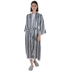 Barcode Pattern Maxi Satin Kimono