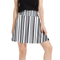 Barcode Pattern Waistband Skirt