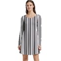 Barcode Pattern Long Sleeve Velour Skater Dress View1