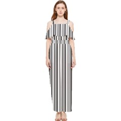 Barcode Pattern Draped Sleeveless Chiffon Jumpsuit