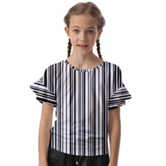 Barcode Pattern Kids  Cut Out Flutter Sleeves