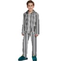 Barcode Pattern Kids  Long Sleeve Velvet Pajamas Set View1