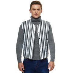 Barcode Pattern Men s Button Up Puffer Vest	