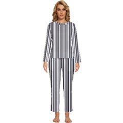 Barcode Pattern Womens  Long Sleeve Lightweight Pajamas Set