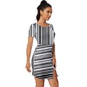 Barcode Pattern Fitted Knot Split End Bodycon Dress View3