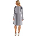 Barcode Pattern Long Sleeve Dress With Pocket View4