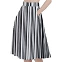 Barcode Pattern A-Line Full Circle Midi Skirt With Pocket View2