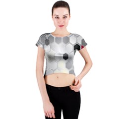 Honeycomb Pattern Crew Neck Crop Top by Ket1n9