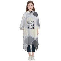 Honeycomb Pattern Kids  Hooded Rain Ponchos