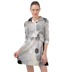 Honeycomb Pattern Mini Skater Shirt Dress by Ket1n9