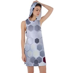 Honeycomb Pattern Racer Back Hoodie Dress by Ket1n9