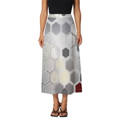 Honeycomb Pattern Classic Midi Chiffon Skirt by Ket1n9