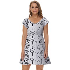 Science Formulas Short Sleeve Tiered Mini Dress by Ket1n9