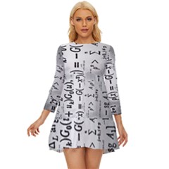 Science Formulas Long Sleeve Babydoll Dress by Ket1n9