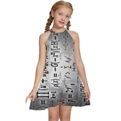 Science Formulas Kids  Halter Collar Waist Tie Chiffon Dress by Ket1n9