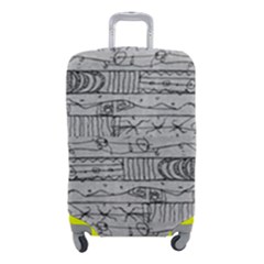 Black And White Hand Drawn Doodles Abstract Pattern Bk Luggage Cover (small) by dflcprintsclothing