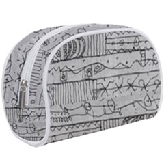 Black And White Hand Drawn Doodles Abstract Pattern Bk Make Up Case (large) by dflcprintsclothing