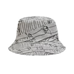 Black And White Hand Drawn Doodles Abstract Pattern Bk Inside Out Bucket Hat by dflcprintsclothing