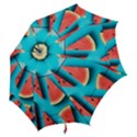 Watermelon Blue Background Hook Handle Umbrellas (Small) View2