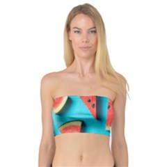 Watermelon Blue Background Bandeau Top by Azkajaya