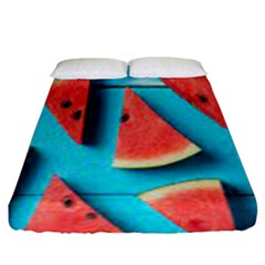 Watermelon Blue Background Fitted Sheet (king Size)