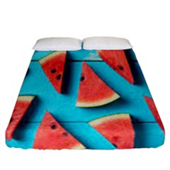 Watermelon Blue Background Fitted Sheet (california King Size)