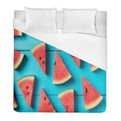 Watermelon Blue Background Duvet Cover (full/ Double Size) by Azkajaya