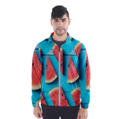 Watermelon Blue Background Men s Windbreaker