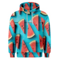 Watermelon Blue Background Men s Overhead Hoodie