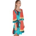 Watermelon Blue Background Velour Kimono Dress View3