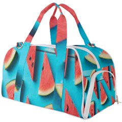 Watermelon Blue Background Burner Gym Duffle Bag