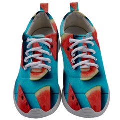 Watermelon Blue Background Mens Athletic Shoes by Azkajaya