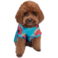 Watermelon Blue Background Dog T-shirt by Azkajaya