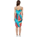 Watermelon Blue Background Wrap Frill Dress View4