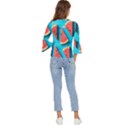 Watermelon Blue Background Bell Sleeve Top View4