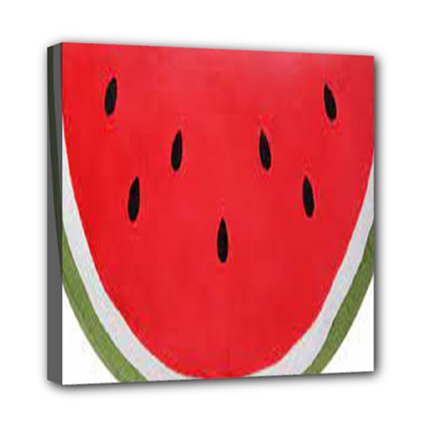 Watermelon Pillow Fluffy Mini Canvas 8  X 8  (stretched) by Azkajaya