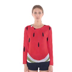 Watermelon Pillow Fluffy Women s Long Sleeve T-shirt