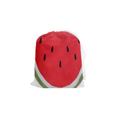 Watermelon Pillow Fluffy Drawstring Pouch (small) by Azkajaya