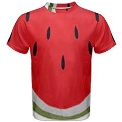 Watermelon Pillow Fluffy Men s Cotton T-shirt by Azkajaya