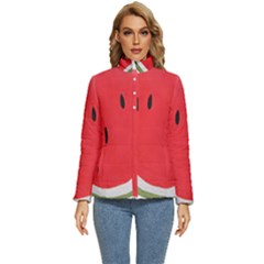 Watermelon Pillow Fluffy Women s Puffer Bubble Jacket Coat by Azkajaya