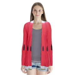 Watermelon Pillow Fluffy Drape Collar Cardigan by Azkajaya