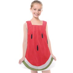 Watermelon Pillow Fluffy Kids  Cross Back Dress by Azkajaya