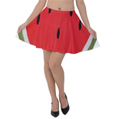 Watermelon Pillow Fluffy Velvet Skater Skirt